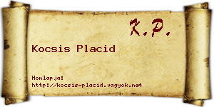 Kocsis Placid névjegykártya